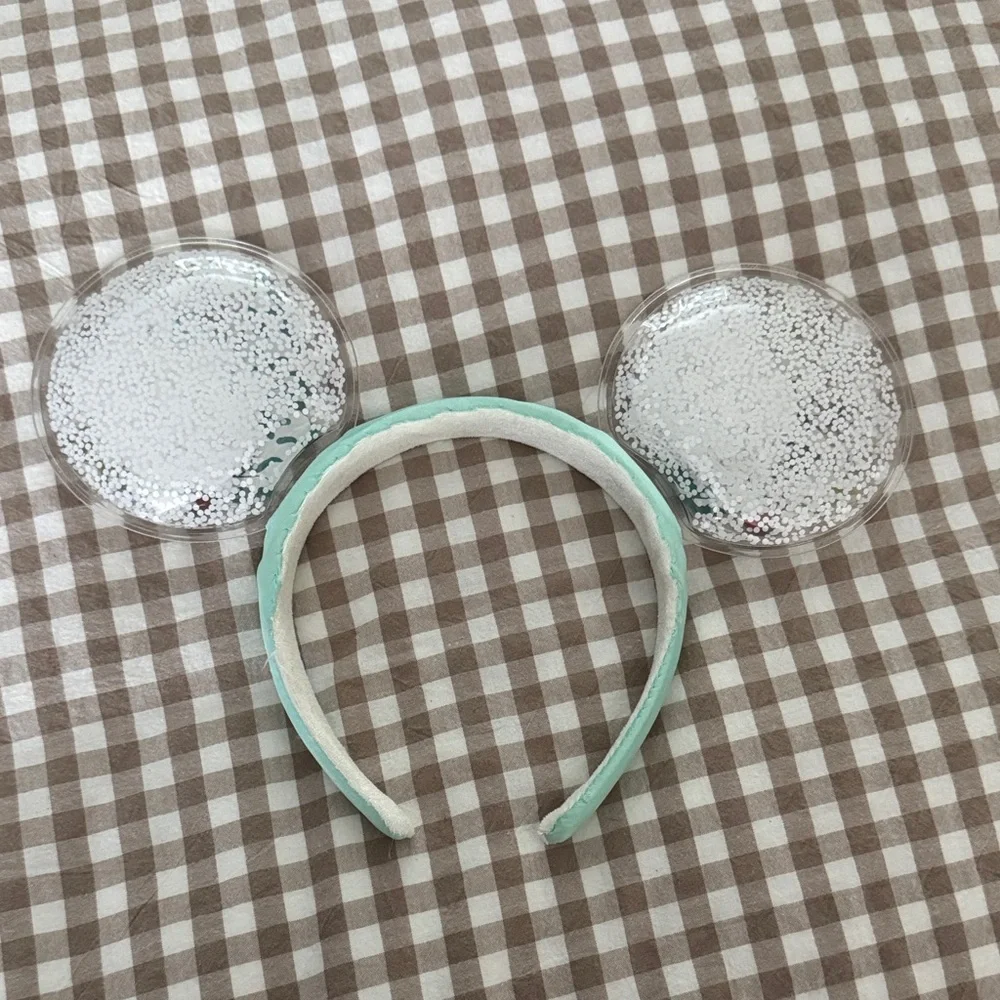 Disney-Inspired Mint Green Mickey Mouse Snow Globe Ear Headband - Picture 2 of 2